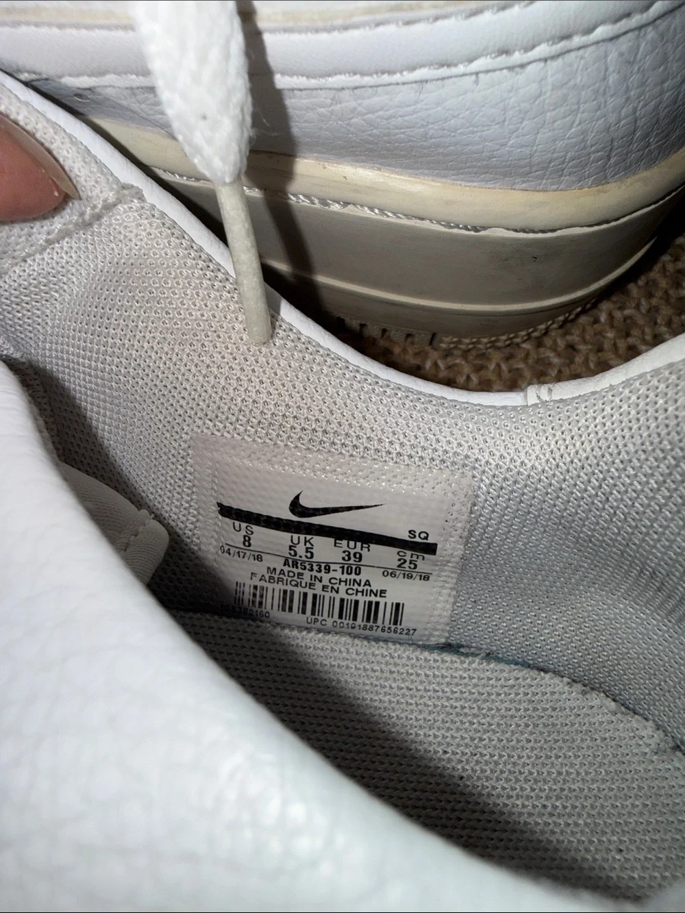 Nike Women’s White Leather Low-Top Sneakers